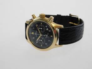 Thumbnail von IWC Fliegeruhr 18 Karat Gelbgold Fliegerchronograph 3740 im Top Zustand 37 mm </h1>