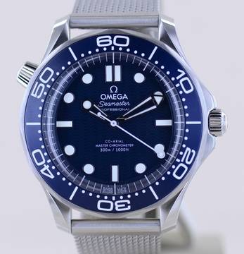  Omega Seamaster Diver 300 M 42 Blue Dial 60th Anniversary Bond 007 Edition Steel Top B+P </h1> 