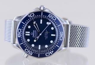 Thumbnail von Omega Seamaster Diver 300 M 42 Blue Dial 60th Anniversary Bond 007 Edition Steel Top B+P </h1>