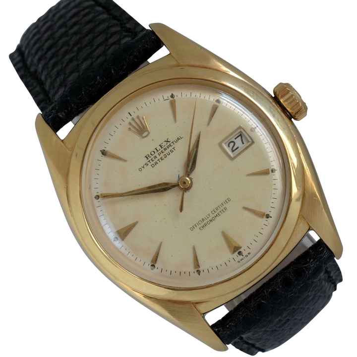  Rolex Datejust 6104 Ovettone Ivory dial yellow gold 18KT very rare 1953's </h1> 