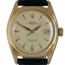 Thumbnail von Rolex Datejust 6104 Ovettone Ivory dial yellow gold 18KT very rare 1953's </h1>