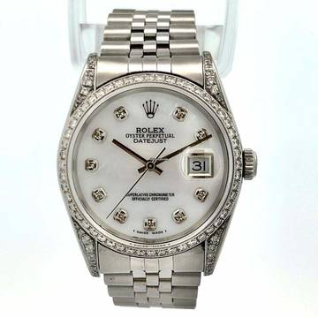  Rolex Datejust Automatic 34mm Steel Diamond Watch </h1> 