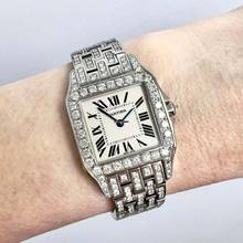Thumbnail von Cartier Santos Demoiselle Quartz 26mm 6.63 DIAMOND Watch </h1>