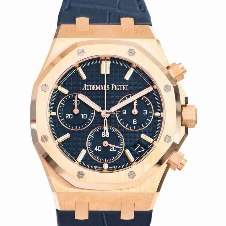  Audemars Piguet Royal Oak Chronograph 26240OR.OO.D315CR.01 - Royal Oak Automatic Blue Dial 18kt Pink Gold Men's Watch </h1> 