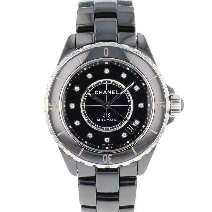  Chanel J12 Black Ceramique 38MM Black Diamond Dial </h1> 