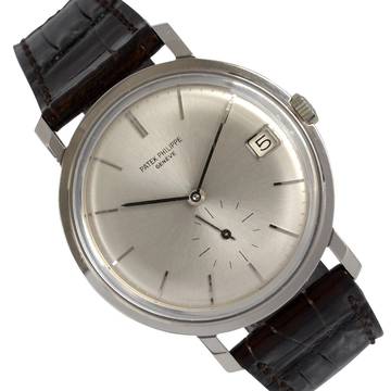  Patek Philippe Calatrava Date 3445 Oversize silver dial white gold 18KT Automatic 1966's </h1> 