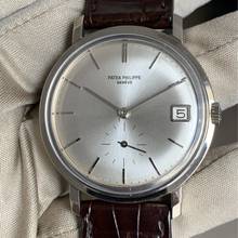 Thumbnail von Patek Philippe Calatrava Date 3445 Oversize silver dial white gold 18KT Automatic 1966's </h1>
