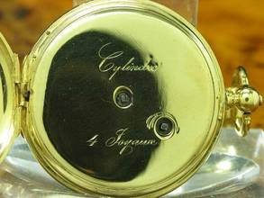 Thumbnail von 14kt 585 Gold Savonette Sprungdeckel Taschenuhr / Anhängeuhr / Ø 34,0mm </h1>