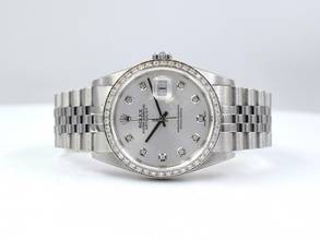 Thumbnail von Rolex Datejust 36 16234 Silver Diamonds Dial & After Diamonds Bezel - Full Set 36mm </h1>