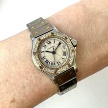 Thumbnail von Cartier Santos OCTAGON 25mm Quartz 2 Tone 0.40TCW Diamond Watch  NEW Model </h1>