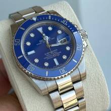 Thumbnail von Rolex Submariner Date 116619LB diamond dial 2016 Eu blau blue diamant TOP </h1>