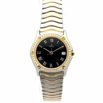  Ebel Wave Quartz 27mm 2 Tone Factory Diamond Watch </h1> 