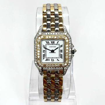  Cartier Panthère 23mm Quartz 3 Row Gold ~1TCW DIAMOND Watch </h1> 