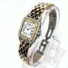 Thumbnail von Cartier Panthère 23mm Quartz 3 Row Gold ~1TCW DIAMOND Watch </h1>