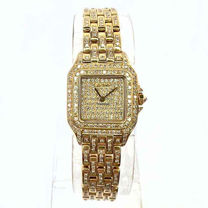  Cartier Panthère Quartz 23mm 18K Yellow Gold ~3.2TCW Diamond Watch </h1> 