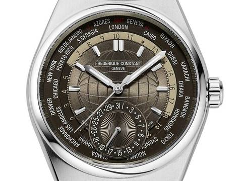  Frederique Constant Manufacture Worldtimer Highlife Worldtimer Stahl Automatik Armband Krokoleder Faltschließe 41mm Ref.FC-718C4NH6 Box&Pap. Full Set Neu 