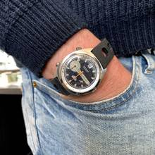 Thumbnail von Heuer Carrera 1153 chronograph Tropical blue dial 1970's </h1>