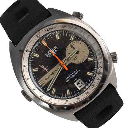  Heuer Carrera 1153 chronograph Tropical blue dial 1970's </h1> 