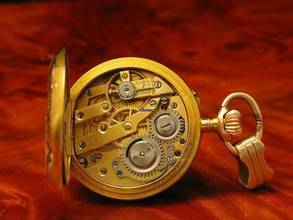 Thumbnail von 14kt 585 Gold Open Face Taschenuhr / Anhängeuhr / Edle Emaille Handarbeit </h1>