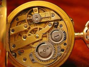 Thumbnail von 14kt 585 Gold Open Face Taschenuhr / Anhängeuhr / Edle Emaille Handarbeit </h1>