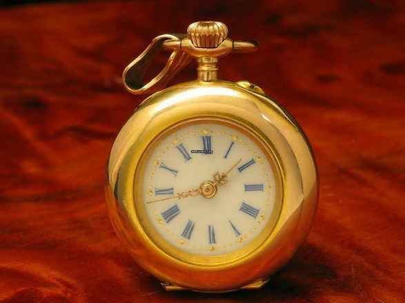  14kt 585 Gold Open Face Taschenuhr / Anhängeuhr / Edle Emaille Handarbeit </h1> 