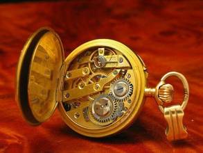 Thumbnail von 14kt 585 Gold Open Face Taschenuhr / Anhängeuhr / Edle Emaille Handarbeit </h1>