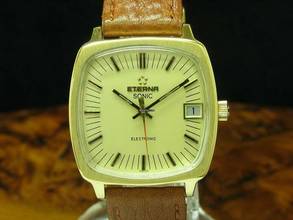 Thumbnail von Eterna Sonic 18kt 750 Gold Electronic Stimmgabel Herrenuhr / Kaliber Eterna 1550 </h1>