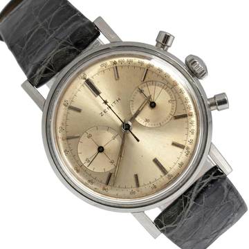  Zenith Sporto chronograph caliber 136D silver dial very rare 1964's </h1> 