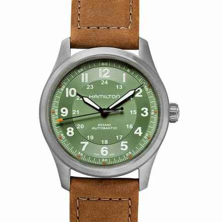  Hamilton Khaki Field Titanium H70205860 - Khaki Field Automatic Green Dial Titanium Men's Watch </h1> 