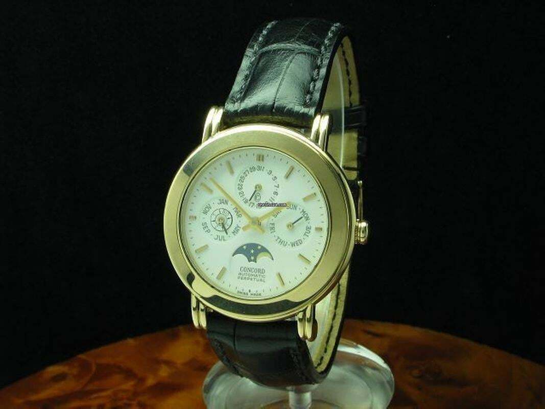 Concord 18kt 750 Gold Automatic Vollkalender Mondphase / Ref 956235 </h1>
