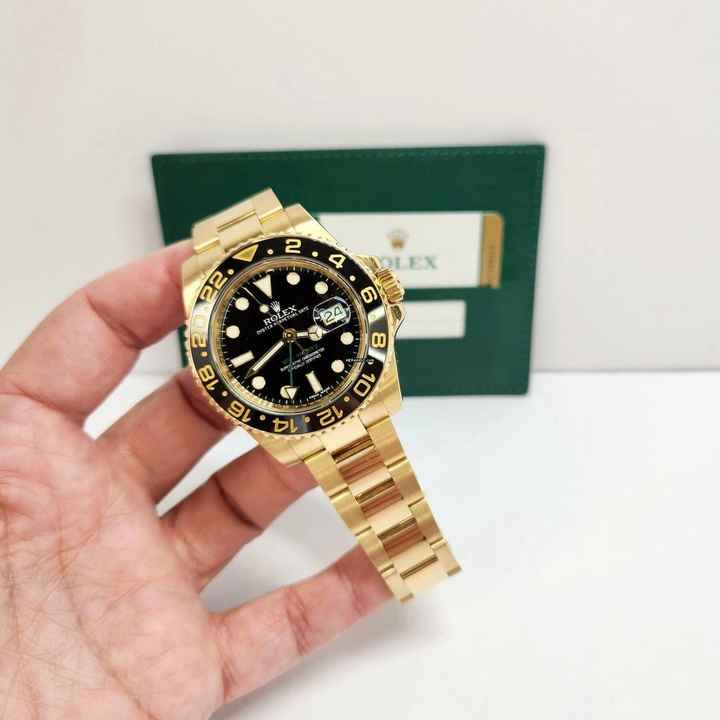  Rolex GMT-Master II Yellow Gold Black Dial 40mm Completo 