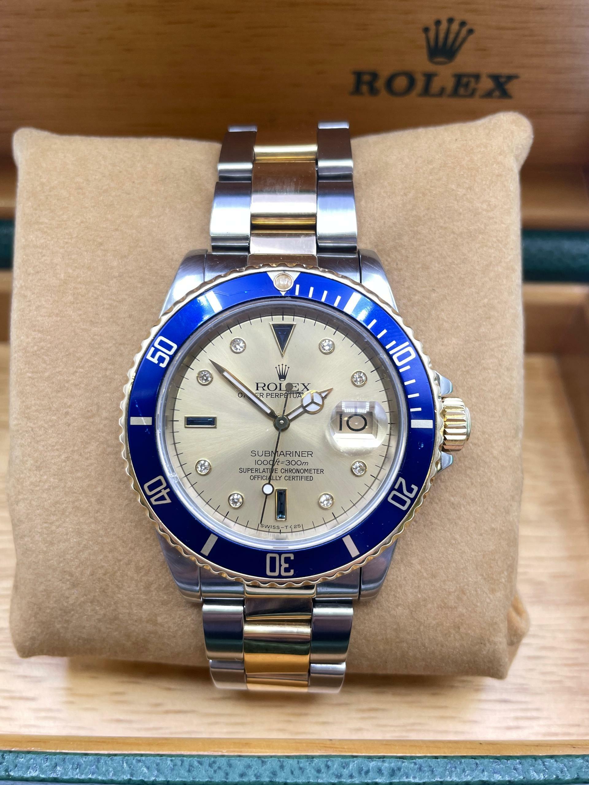  Rolex Submariner Date Orig. Champagne/Gold Sultan Dial with Box&Papers Top Condition </h1> 