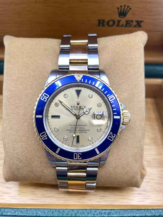  Rolex Submariner Date Orig. Champagne/Gold Sultan Dial with Box&Papers Top Condition </h1> 