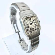 Thumbnail von Cartier Santos Galbée 24mm Automatic Steel 0.69TCW Diamond Watch NEW Model </h1>