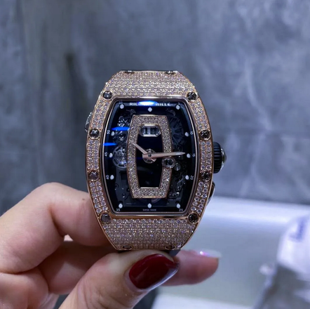 Richard Mille [NEW] RM 037 Rose Gold Ladies Full Pave Diamonds