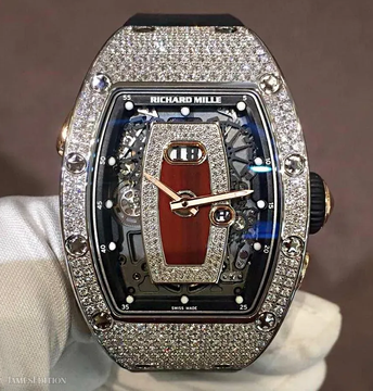 Richard Mille [NEW] RM 037 White Gold Full Set Diamonds Red Lip Ladies Watch