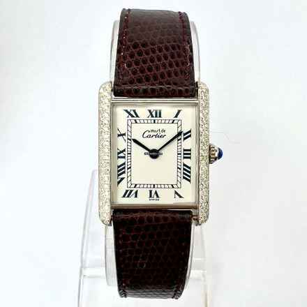  Cartier Tank Quartz 23mm Silver 0.67TCW Diamond Watch </h1> 