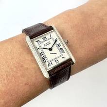 Thumbnail von Cartier Tank Quartz 23mm Silver 0.67TCW Diamond Watch </h1>