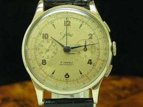 Thumbnail von Jolus 18kt 750 Roségold Gold Handaufzug Chronograph Herrenuhr </h1>