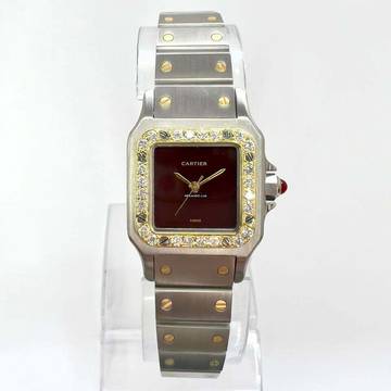  Cartier Santos Galbée 24mm Automatic 2 Tone Watch 0.69TCW Diamond Bezel </h1> 