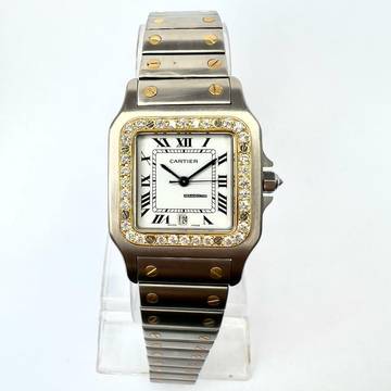  Cartier Santos Galbée 29mm Quartz 2 Tone 1.2TCW Diamond Watch </h1> 