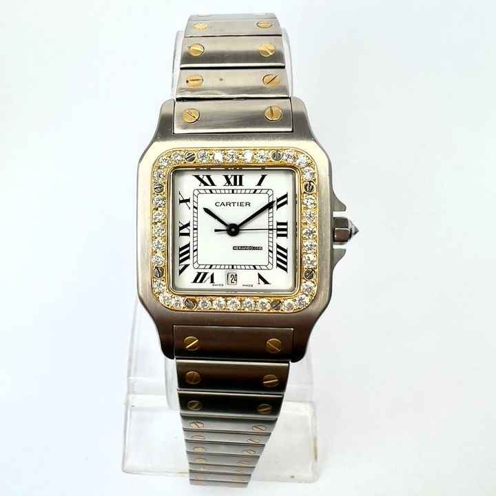  Cartier Santos Galbée 29mm Quartz 2 Tone 1.2TCW Diamond Watch </h1> 