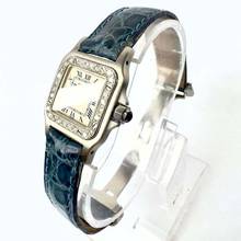 Thumbnail von Cartier Santos Galbée 24mm Quartz Steel 0.69TCW DIAMOND Watch </h1>