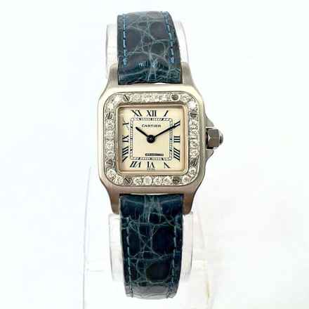  Cartier Santos Galbée 24mm Quartz Steel 0.69TCW DIAMOND Watch </h1> 