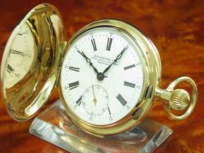 Thumbnail von J.ullmann & Co. 14kt Gold Savonette Sprungdeckel Taschenuhr Minuten Repetition </h1>