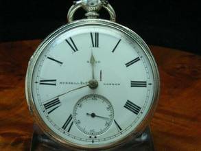 Thumbnail von Russel & Co 925 Silber Open Face Taschenuhr Schlüsselaufzug </h1>