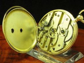 Thumbnail von Vacheron Geneve 18kt 750 Gold Open Face Taschenuhr Schlüsselaufzug </h1>