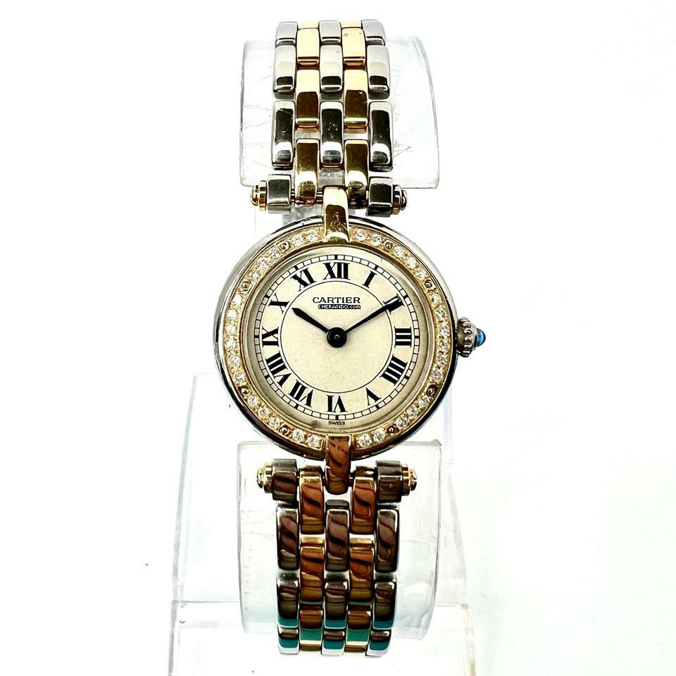 Cartier Panthère VENDOME Quartz 24mm 2 Row Gold 0.26TCW Diamond Watch </h1>