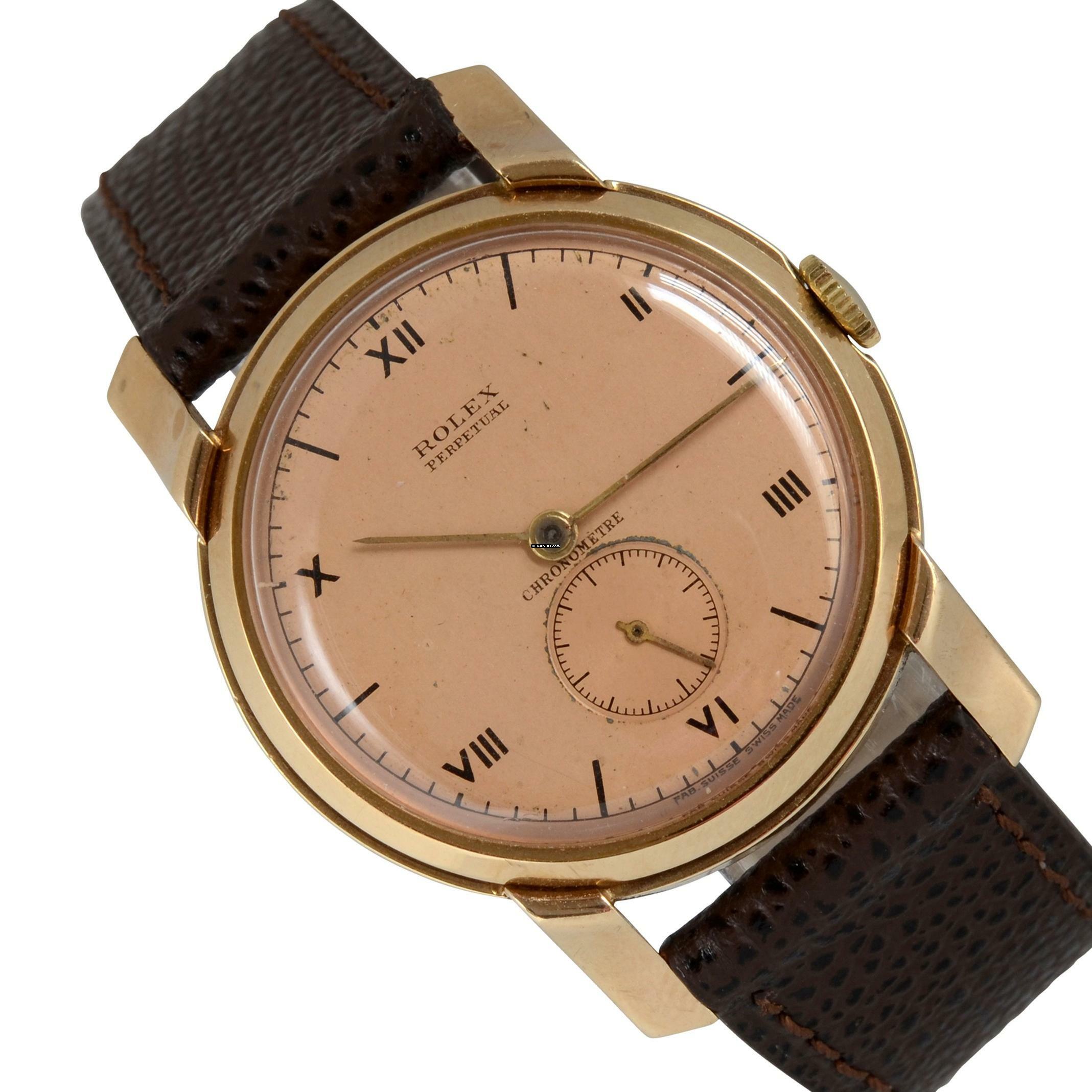 Rolex Cellini Chronometer 3783 salmon dial rose gold 9KT automatic 1939’s </h1>