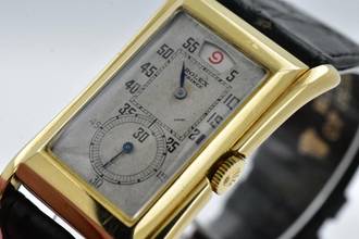 Thumbnail von Rolex Prince 18k Yellow Gold Jumping Jump Hours 1491 Vintage 1939 </h1>